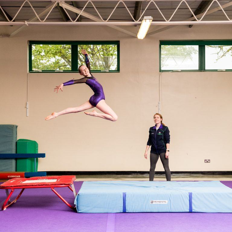 gymnastics lesson girl jumping